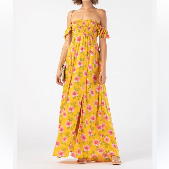 Tiare Hawaii Dresses & Skirts - Tiare Hawaii womans Floral Off-Shoulder Maxi Dress size M/L